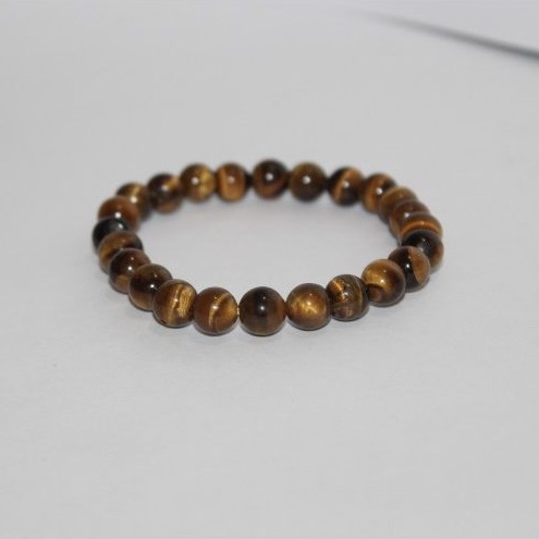 tiger eye smooth round beads bracelet