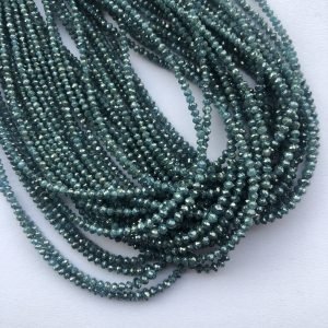 blue diamond faceted rondelle beads