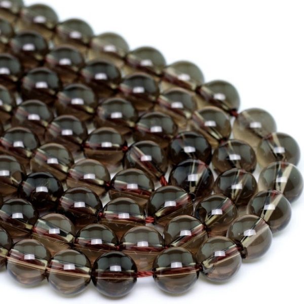 natural smoky quartz round beads