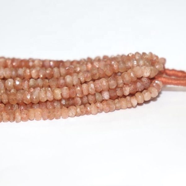 sunstone faceted rondelle beads