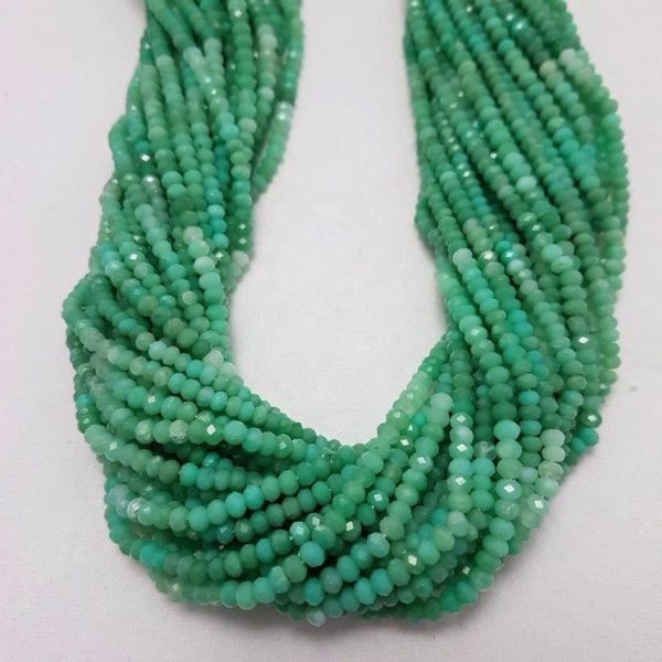 chrysoprase faceted rondelle beads
