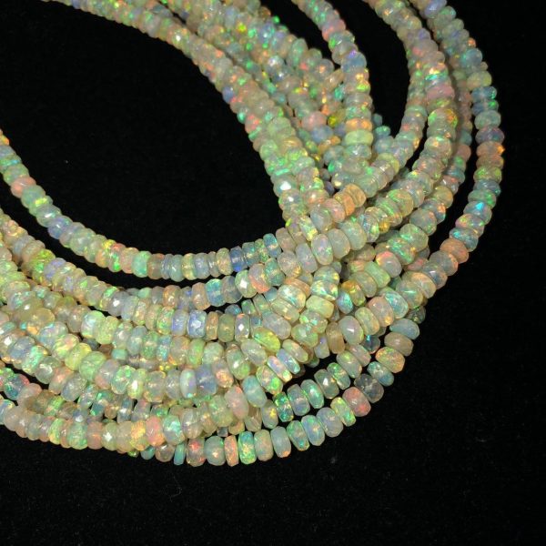 yellow opal rondelle beads