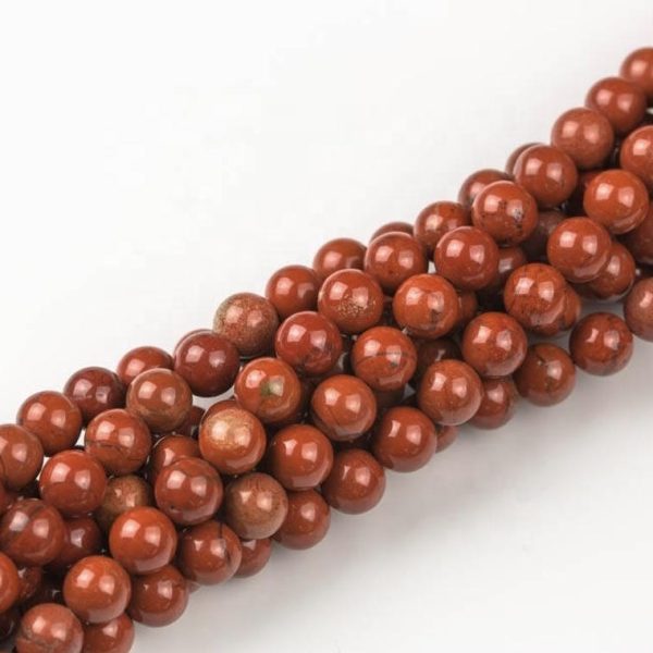 Natural Red Jasper Smooth Round Beads