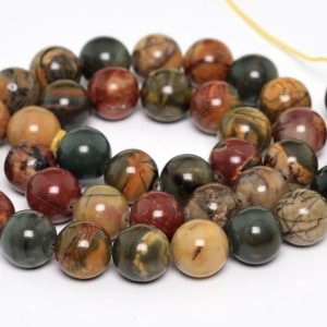 natural picasso jasper smooth round beads