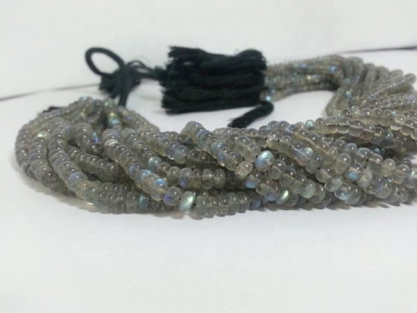 labradorite smooth rondelle beads