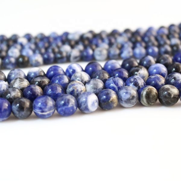 natural sodalite smooth round beads