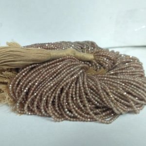 brown zircon faceted rondelle beads