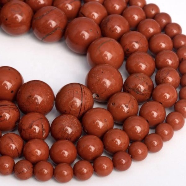 10mm Natural Red Jasper Smooth Round Beads