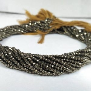 pyrite faceted rondelle beads