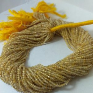 golden rutile faceted rondelle beads