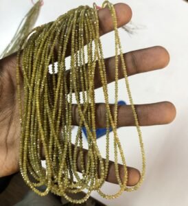 yellow diamond faceted rondelle beads