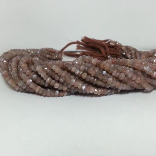 moonstone faceted rondelle beads
