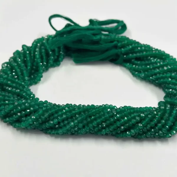 green onyx faceted rondelle beads