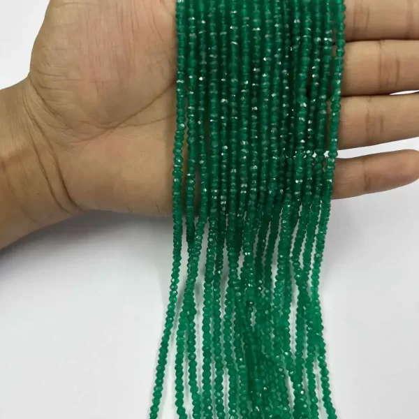 natural green onyx rondelle beads