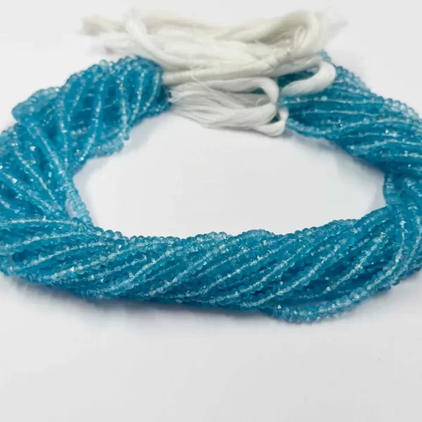sky blue topaz faceted rondelle beads