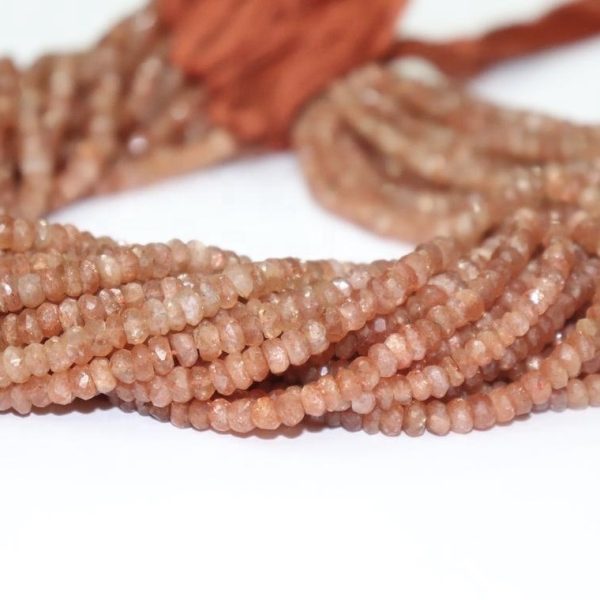 sunstone faceted rondelle beads