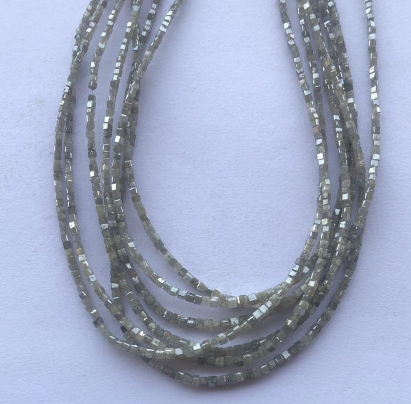 gray diamond faceted cube beads