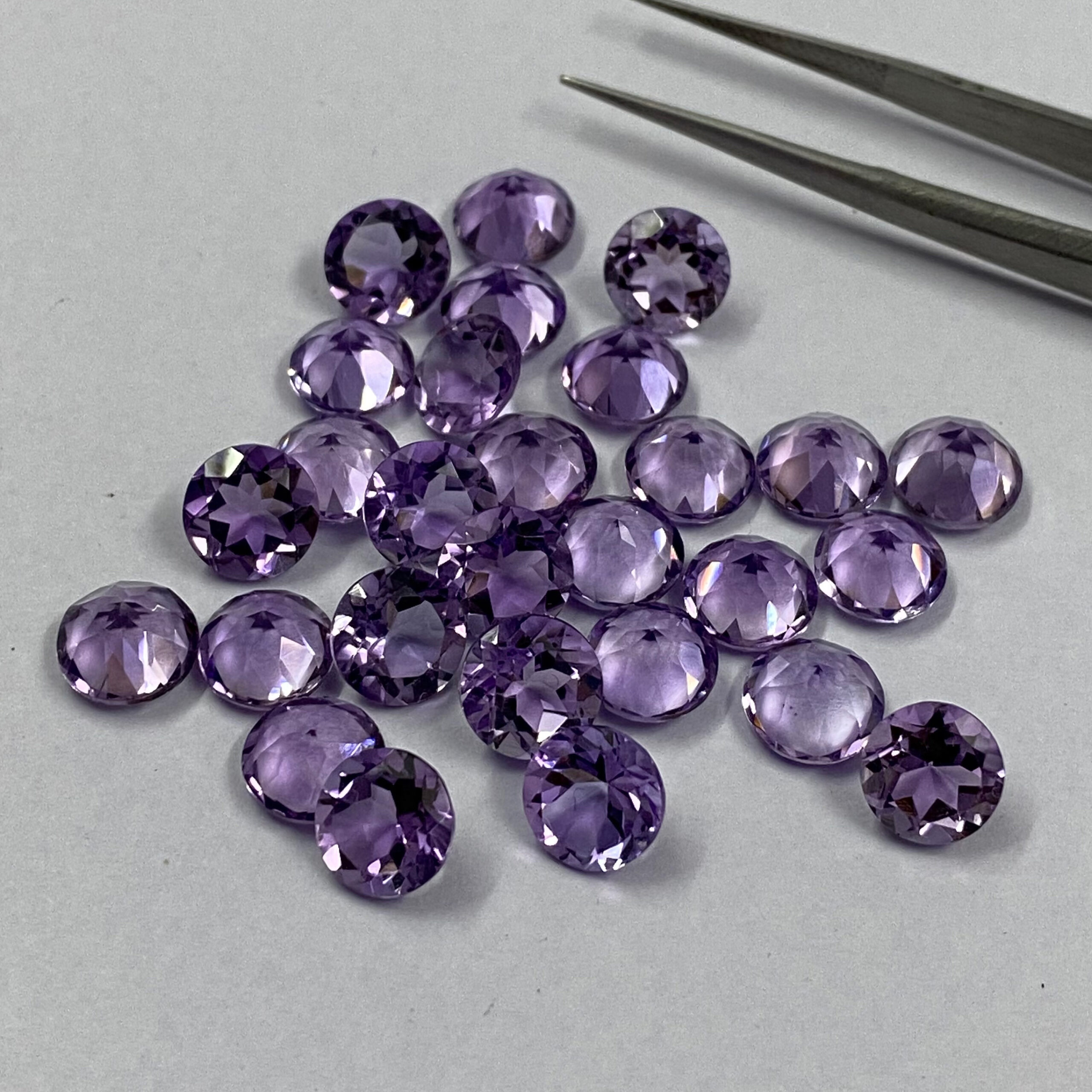 Wholesale Lot of 10mm Round Facet Natural Amethyst Loose Calibrated Gemstone 