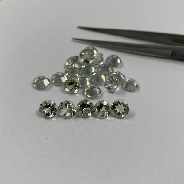 green amethyst round faceted
