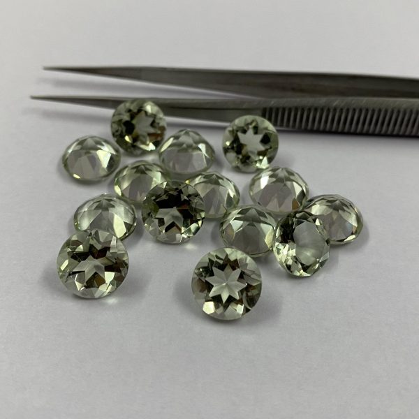 natural green amethyst round faceted