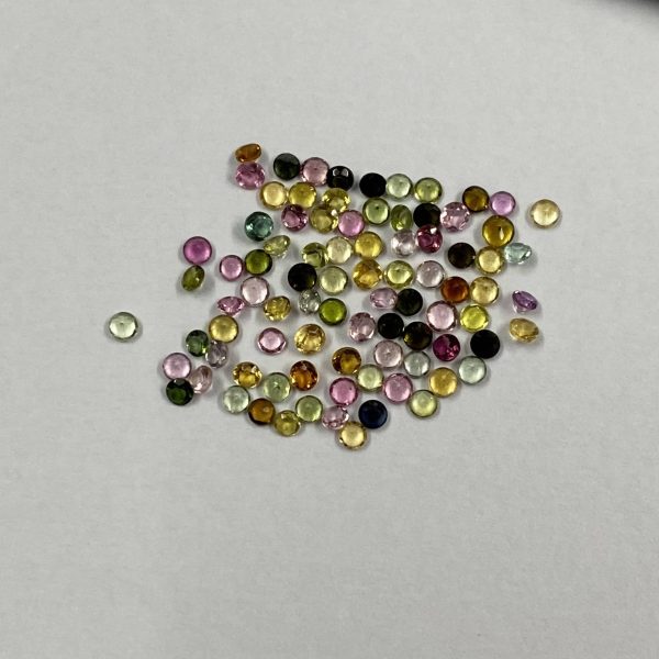 3mm multi tourmaline faceted round