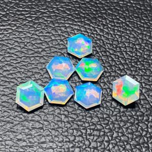 ethiopian opal faceted hexagon