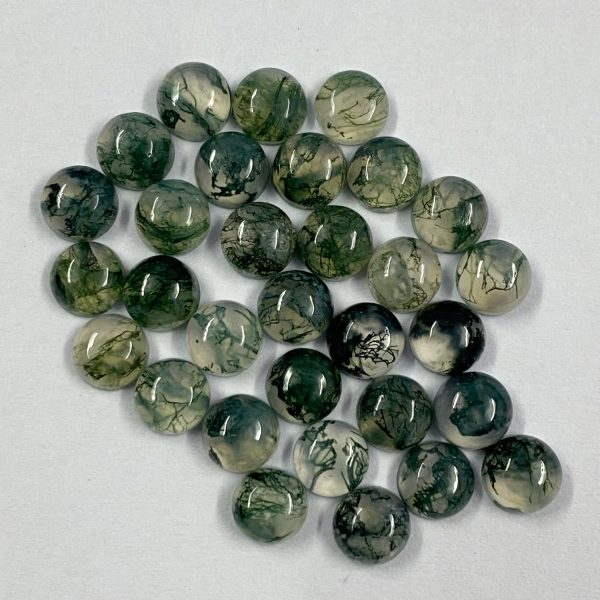 natural moss agate round cabochon