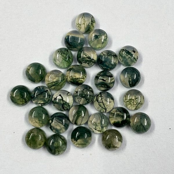 moss agate round cabs