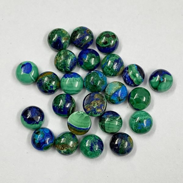 azurite malachite round cabochons