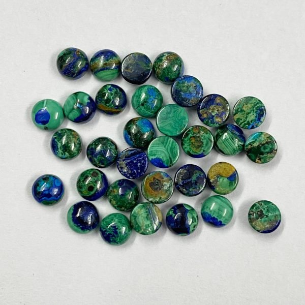 azurite malachite round cabs