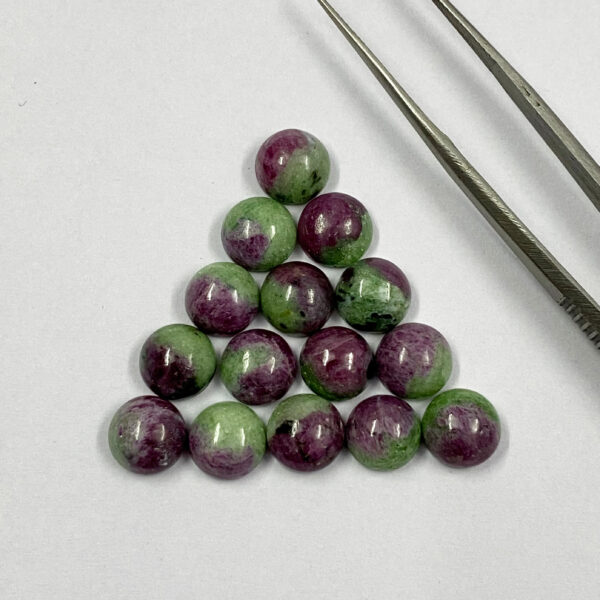 ruby zoisite round cabochons