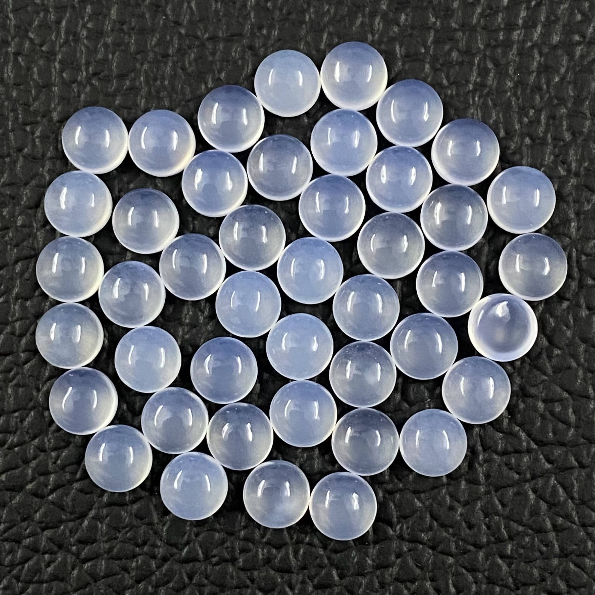 Blue Chalcedony 4mm & 6mm Round Cabochon Loose Gemstones 