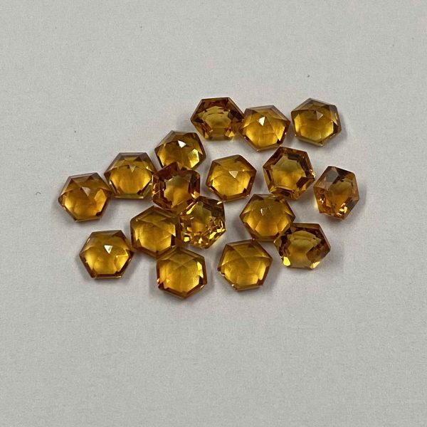 7mm citrine hexagon faceted