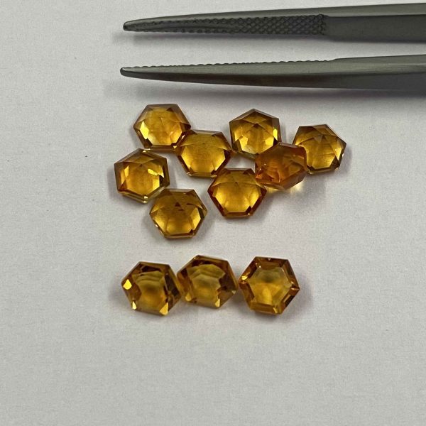8mm citrine hexagon faceted