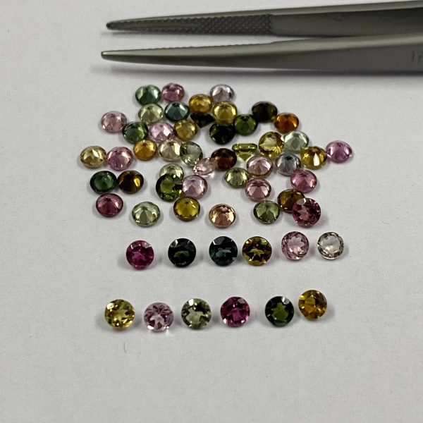 4.5mm multi tourmaline round faceted