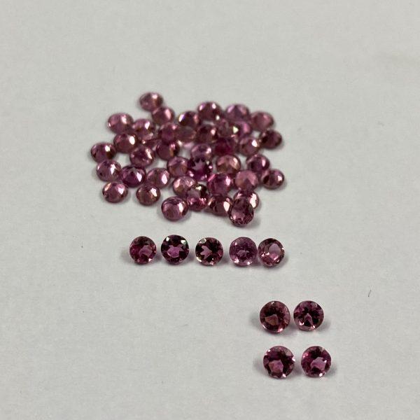 pink tourmaline round faceted