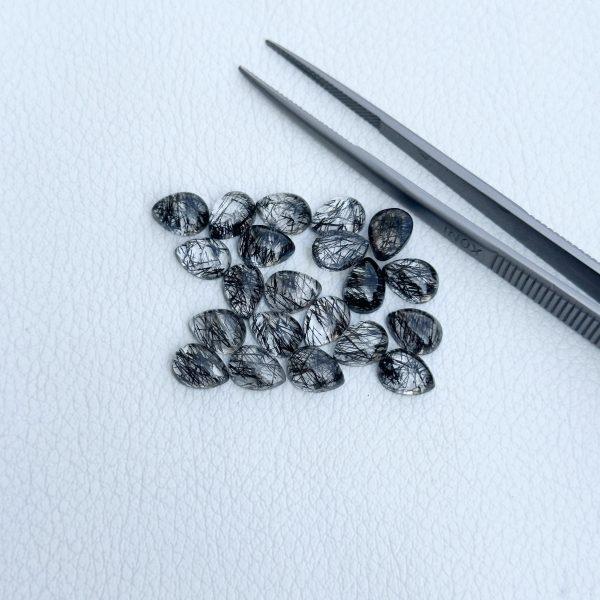 black rutilated quartz gemstone