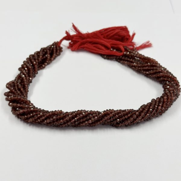 4mm garnet faceted rondelle beads