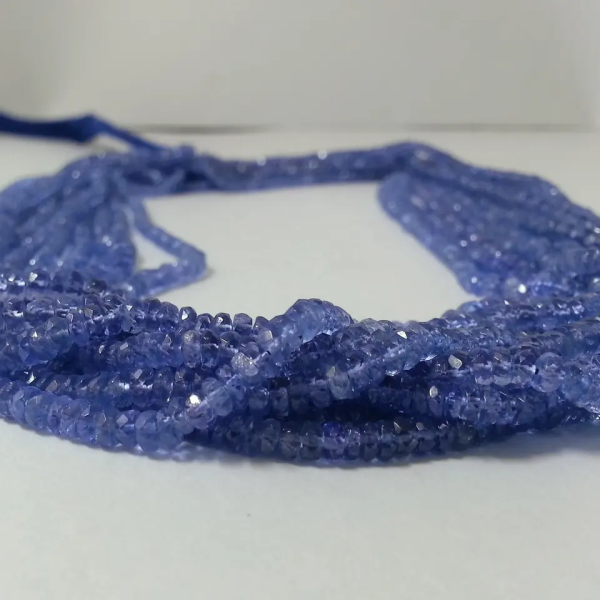 tanzanite faceted rondelle beads