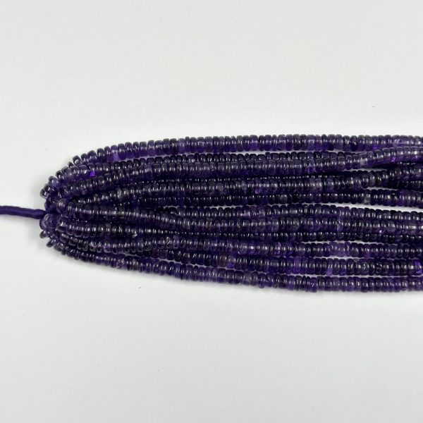 natural amethyst smooth heishi beads