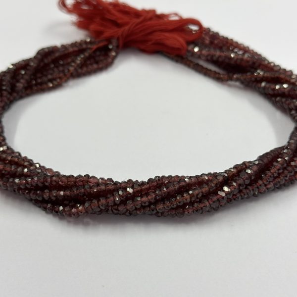 4mm garnet faceted rondelle beads