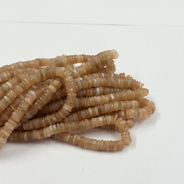 natural moonstone smooth heishi beads