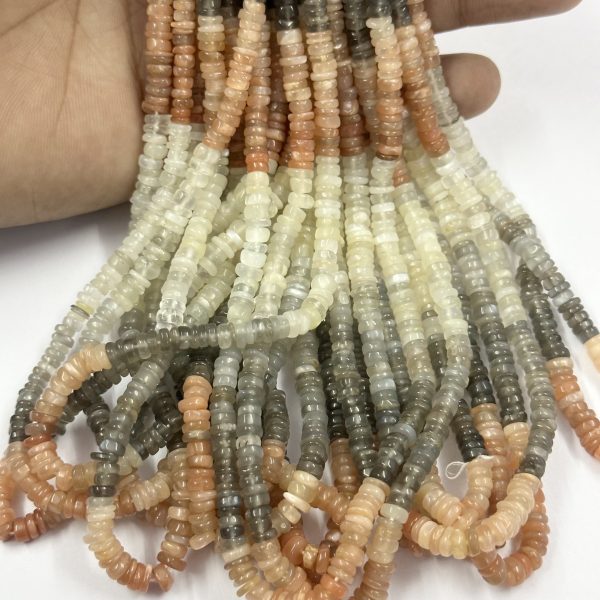 moonstone smooth heishi beads