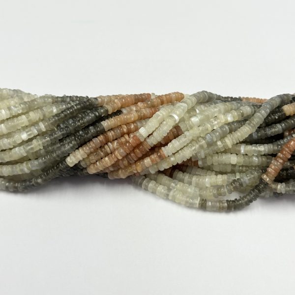natural moonstone smooth heishi beads