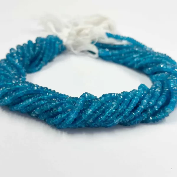 4mm neon apatite faceted rondelle