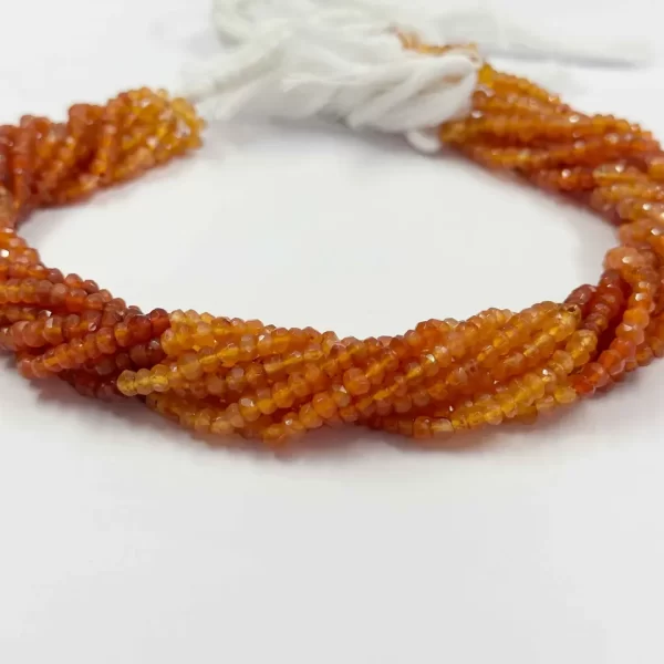 shaded carnelian faceted rondelle beads