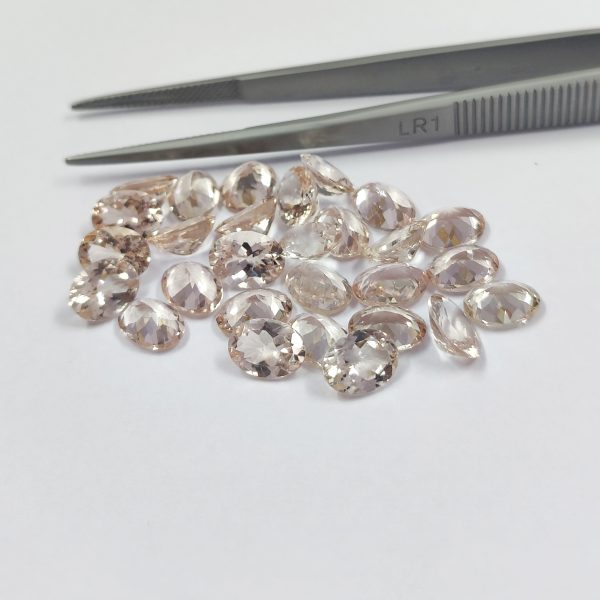 morganite faceted oval cut
