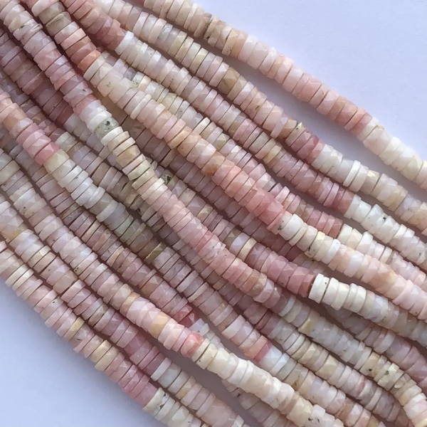 opal smooth heishi beads