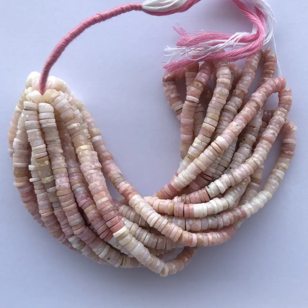 pink opal heishi beads
