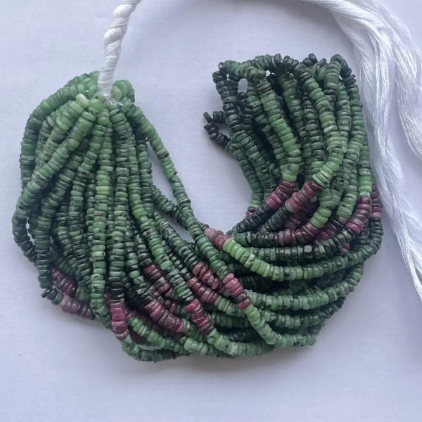 ruby zoisite smooth heishi beads